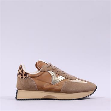 Victoria Cosmos Nylon Sporty Trainer - Camel Leopard